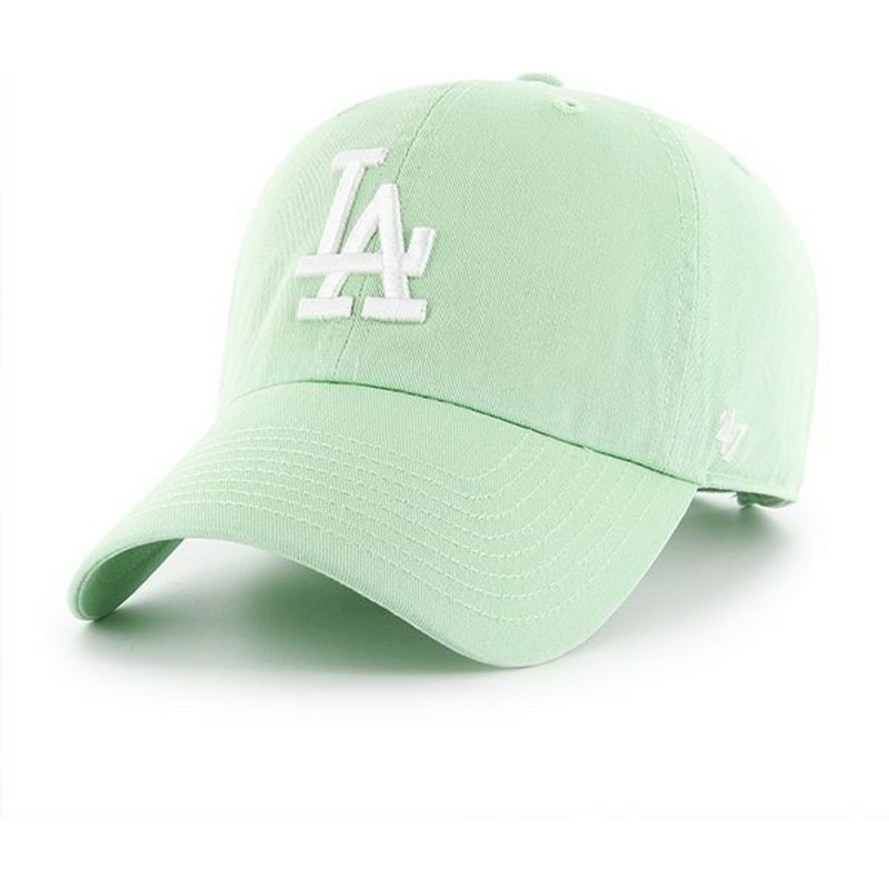 47-brand-curved-brim-los-angeles-dodgers-mlb-clean-up-light-green-cap