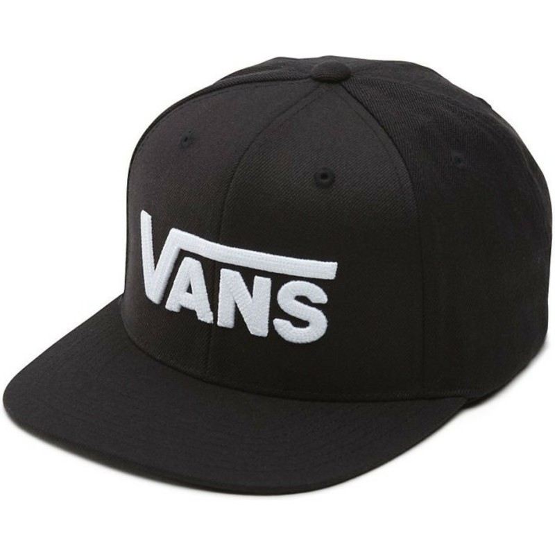vans-flat-brim-drop-v-ii-black-snapback-cap