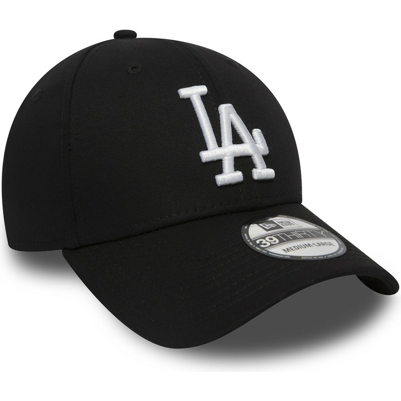 new-era-curved-brim-39thirty-essential-los-angeles-dodgers-mlb-black-fitted-cap