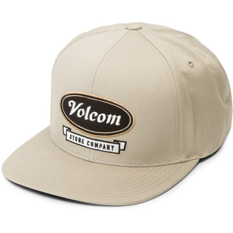volcom-flat-brim-beige-cresticle-beige-snapback-cap
