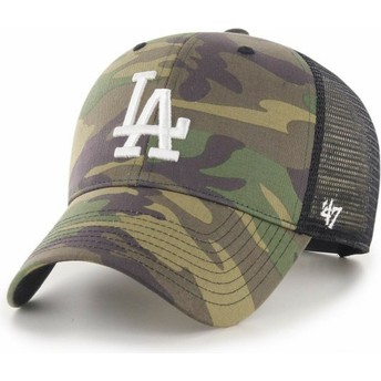 47 Brand White Logo MVP Branson 2 Los Angeles Dodgers MLB Camouflage Trucker Hat