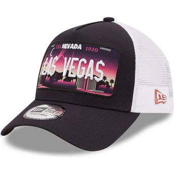 New Era Nevada Las Vegas A Frame License Plate Navy Blue and White Trucker Hat