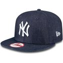 new-era-flat-brim-9fifty-essential-new-york-yankees-mlb-navy-blue-snapback-cap